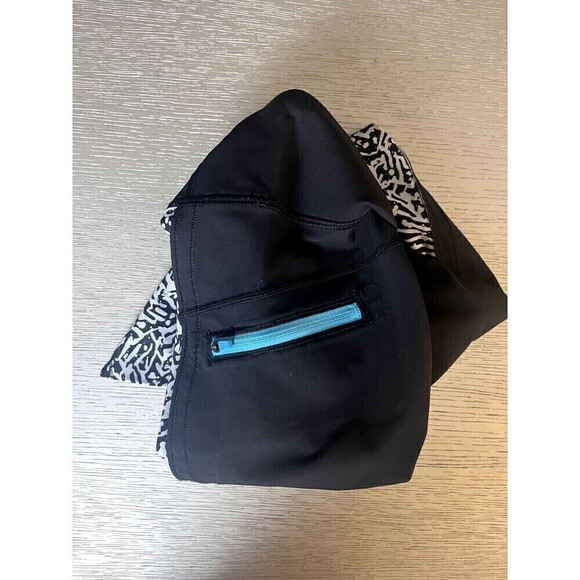 Lululemon Run Top Speed Crop Leggings Black/White Size 4 New 16" Inseam - Picture 4 of 6